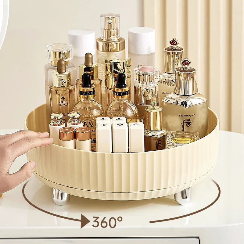 Makeup Perfume Organizer Tray 360° Rotating Lazy Susan, Spinning Organizer and Skincare & Cosmetics Storage with Large Capacity