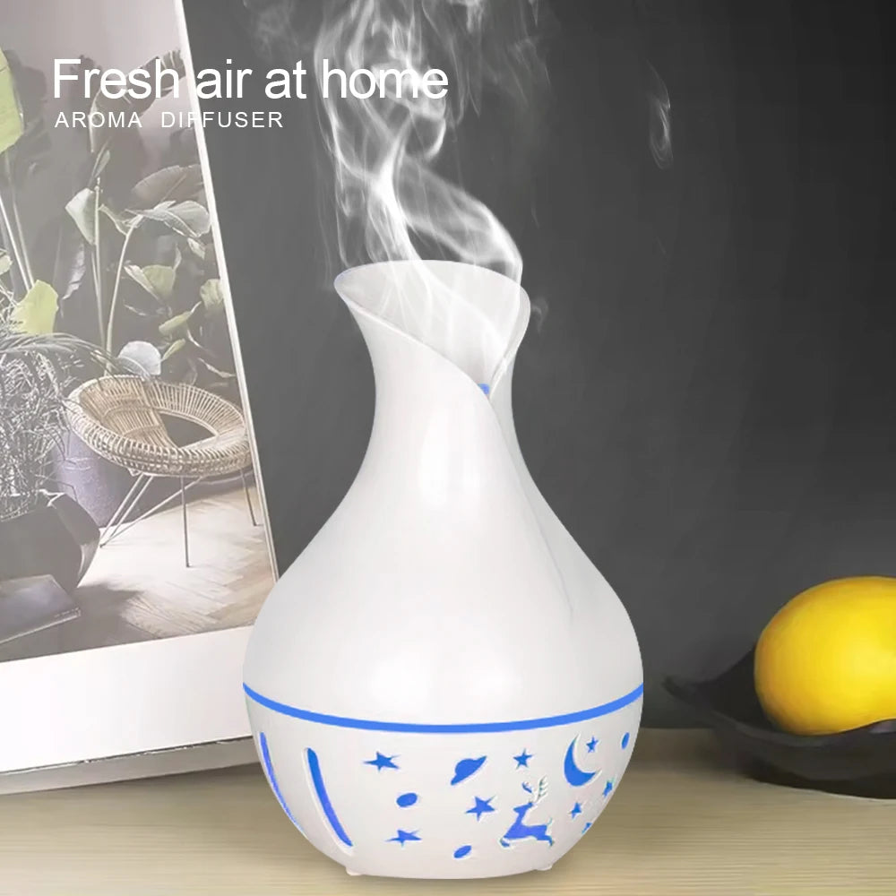 Ultrasonic Cool Mist Humidifier with Aromatherapy oils diffuser 200ml water Tank Timer and Soothing LED Lights for Stress Relief