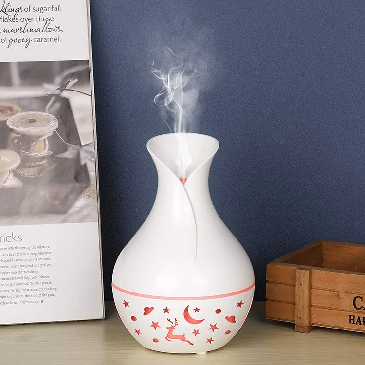 Ultrasonic Cool Mist Humidifier with Aromatherapy oils diffuser 200ml water Tank Timer and Soothing LED Lights for Stress Relief
