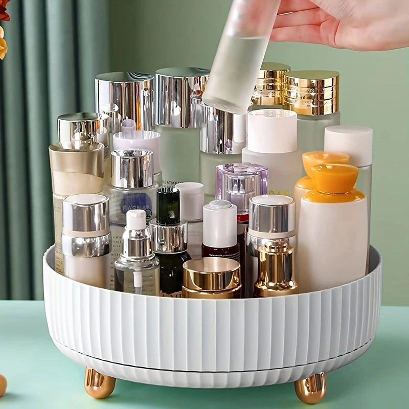 Makeup Perfume Organizer Tray 360° Rotating Lazy Susan, Spinning Organizer and Skincare & Cosmetics Storage with Large Capacity