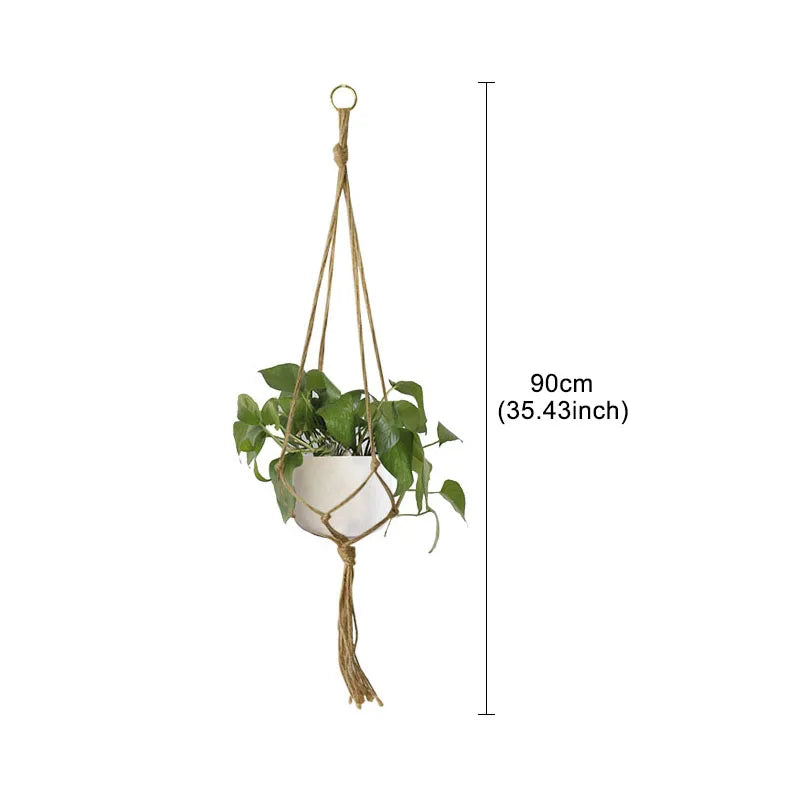 Macrame Handmade Plant Hanger Baskets Flower Pots Holder Balcony Hanging Decoration Knotted Lifting Rope Home Garden Supplies