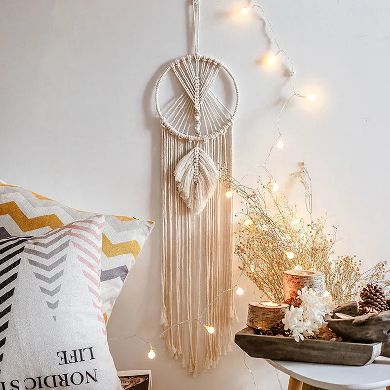 Nordic Star Moon Macrame Tapestry Bohemian Home Decoration Boho Room Decor Bedroom Wall Curtain Ramadan Eid Mubarak Decor