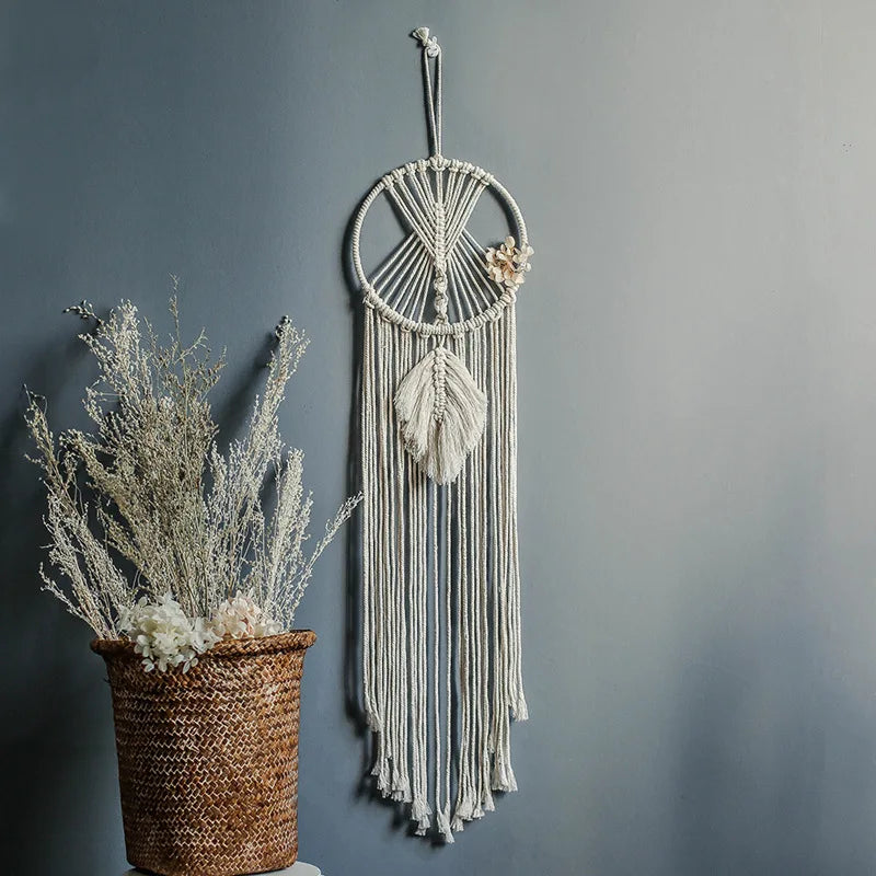Nordic Star Moon Macrame Tapestry Bohemian Home Decoration Boho Room Decor Bedroom Wall Curtain Ramadan Eid Mubarak Decor
