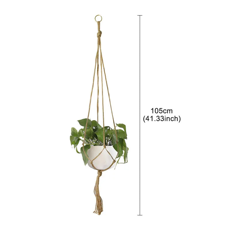 Macrame Handmade Plant Hanger Baskets Flower Pots Holder Balcony Hanging Decoration Knotted Lifting Rope Home Garden Supplies