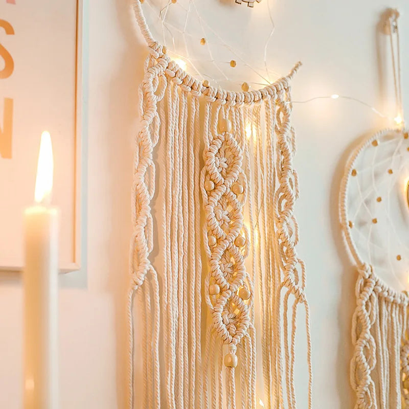 Nordic Star Moon Macrame Tapestry Bohemian Home Decoration Boho Room Decor Bedroom Wall Curtain Ramadan Eid Mubarak Decor