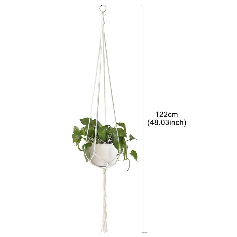 Macrame Handmade Plant Hanger Baskets Flower Pots Holder Balcony Hanging Decoration Knotted Lifting Rope Home Garden Supplies