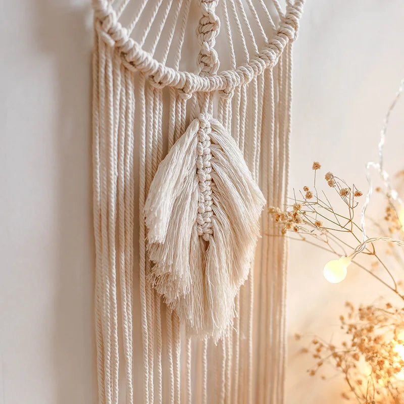 Nordic Star Moon Macrame Tapestry Bohemian Home Decoration Boho Room Decor Bedroom Wall Curtain Ramadan Eid Mubarak Decor