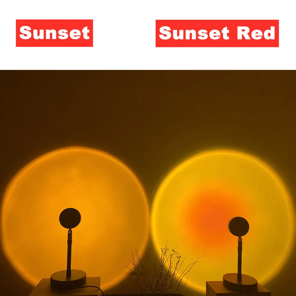 Rainbow Sunset Projector Night Light RGB Lamp for Home Coffe Shop Photography Background Wall Decoration Atmosphere Table Lamp