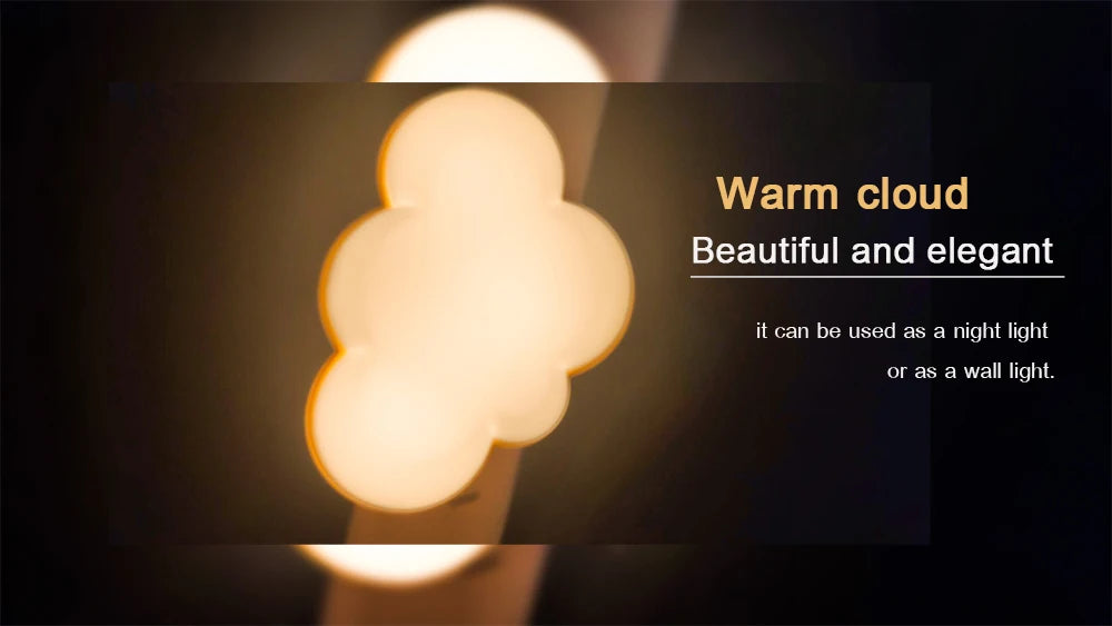 Night Light Sensor Control Comfort Floodlight Cloud Shape EU US Plug Novelty Kids Night Light For Baby Room Gift Illuminator