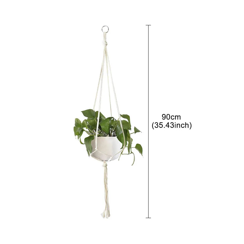 Macrame Handmade Plant Hanger Baskets Flower Pots Holder Balcony Hanging Decoration Knotted Lifting Rope Home Garden Supplies
