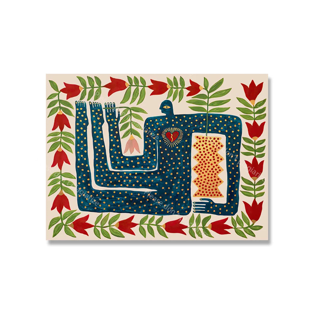 Ancient Egypt Colorful Abstract Boho Poster Tiger Leopard Figure Wall Art Prints Canvas Painting Decor Pictures For Living Room