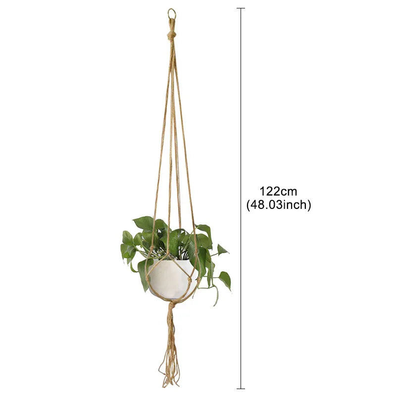 Macrame Handmade Plant Hanger Baskets Flower Pots Holder Balcony Hanging Decoration Knotted Lifting Rope Home Garden Supplies