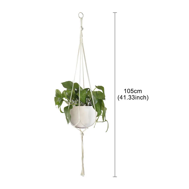Macrame Handmade Plant Hanger Baskets Flower Pots Holder Balcony Hanging Decoration Knotted Lifting Rope Home Garden Supplies