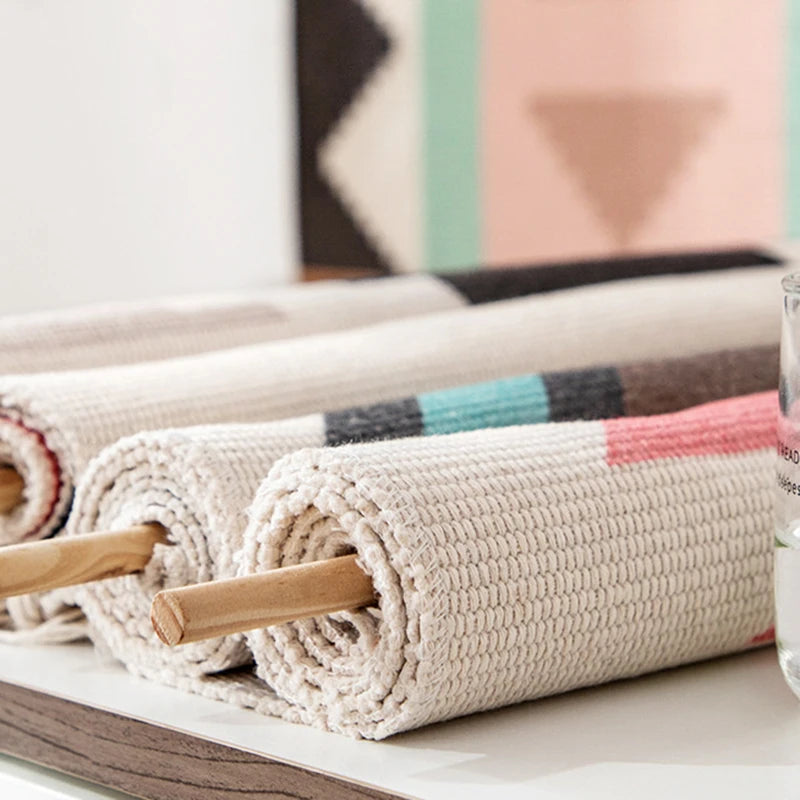 Macrame Wall Hanging Tapestry Nordic Cotton Tassel Handmade Woven Bohemian Geometric Canvas Cloth Home Living Room Boho Decor