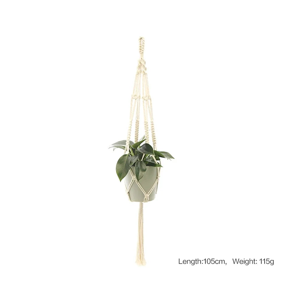 Hanging Plant Handmade Macrame Plant Hanger Flower Pot Planter Hanger Wall Decor Courtyard Garden Hanging Planter Hanging Basket