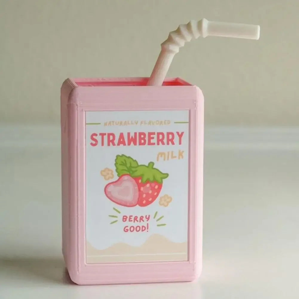 Cool Vase Milk Vase Cute Planter With Juice Box Design Good Decorative Effect For Pen Container Storage Box Floral Pot Decor