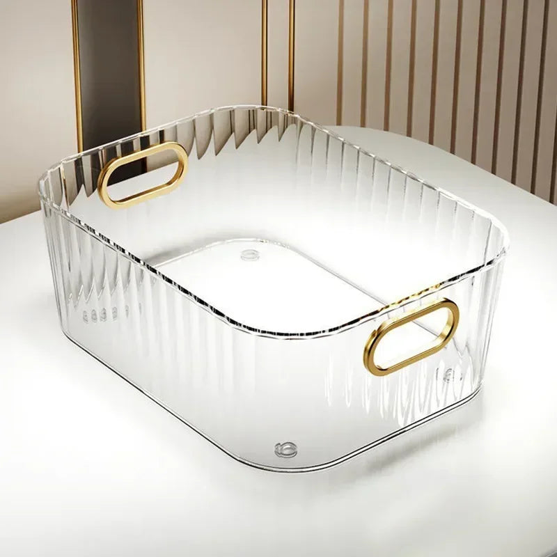 Rectangular Desktop Cosmetic Green Drawer Stackable Storage Box Acrylic Rack Sundries Snack Makeup Practical Storage Basket
