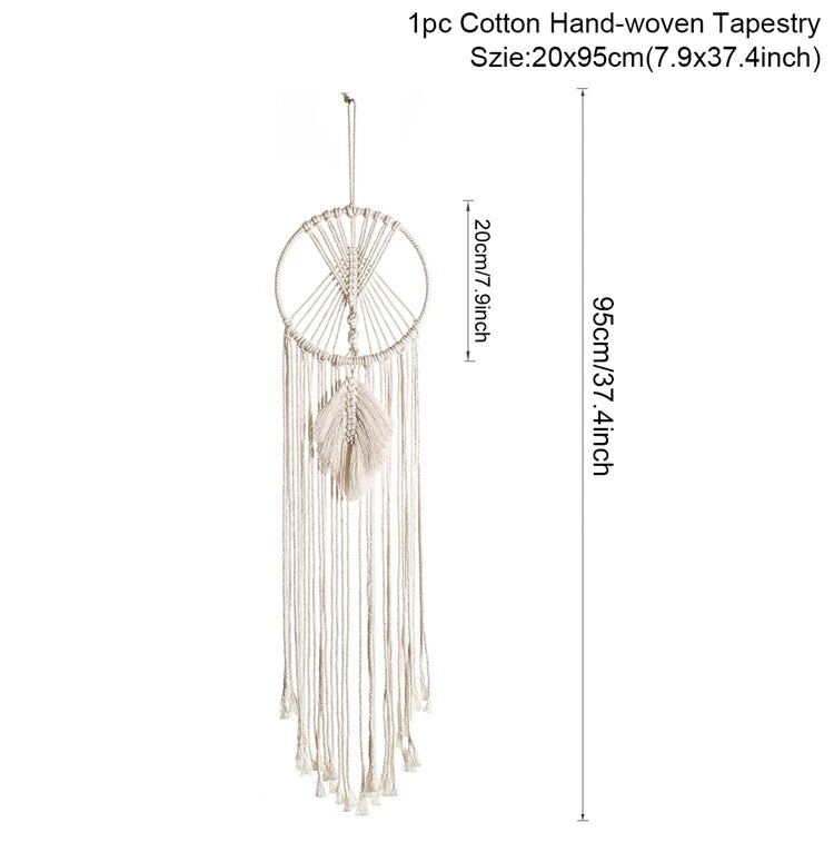 Nordic Star Moon Macrame Tapestry Bohemian Home Decoration Boho Room Decor Bedroom Wall Curtain Ramadan Eid Mubarak Decor