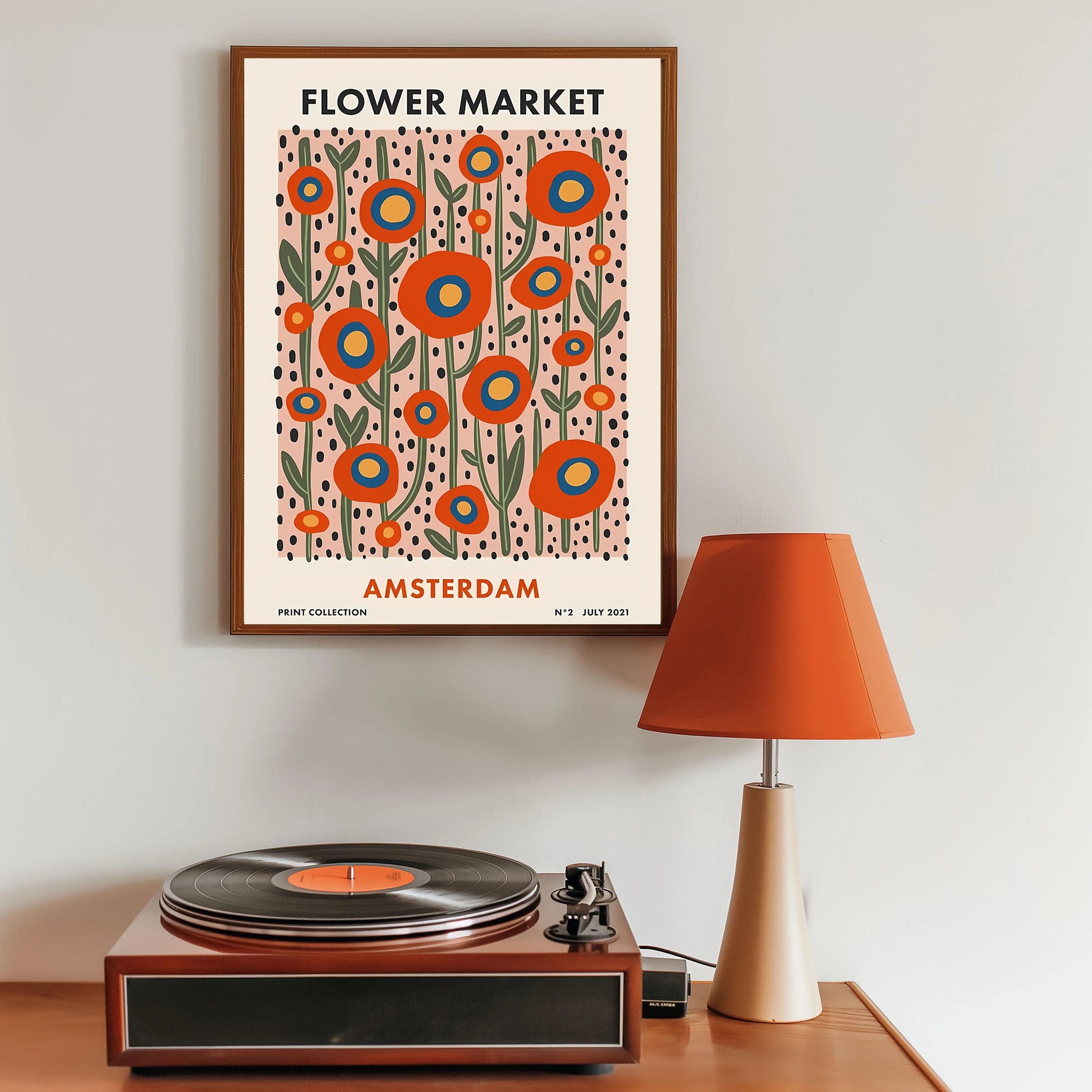 Colorful Retro Flower Market Amsterdam Abstract Poster Boho Flower Shop Sign Prints Canvas Painting Wall Picture Home Room Decor