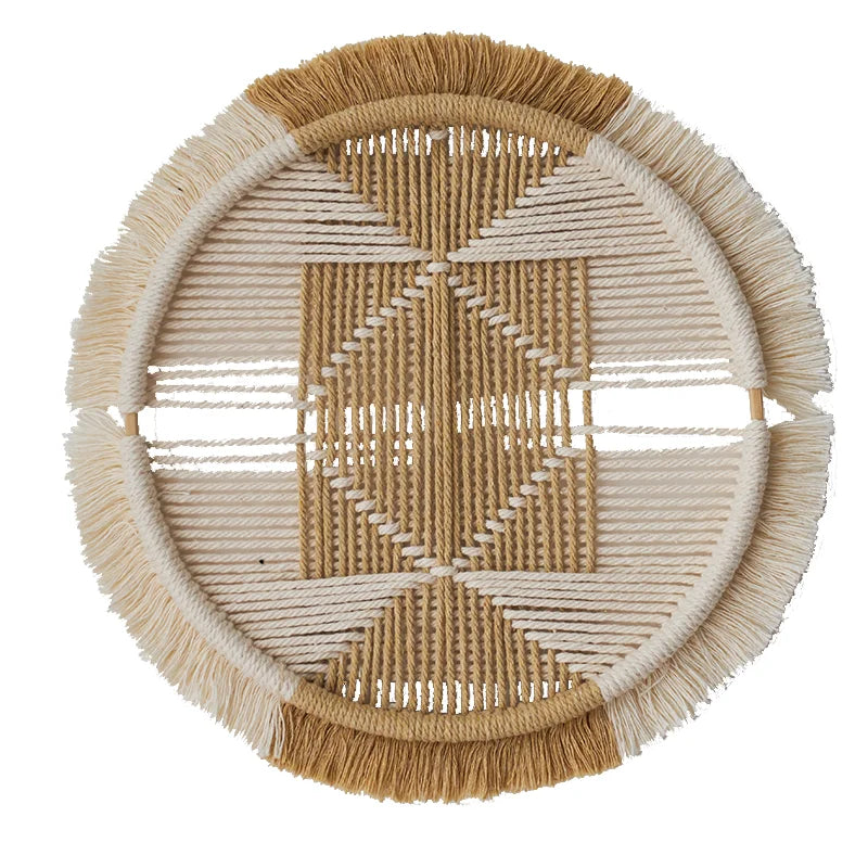 Mandala Room Decor Headboard Wall Tapestry Boho House Decoration Macrame Wall Hanging Cotton Woven Round Tapestry