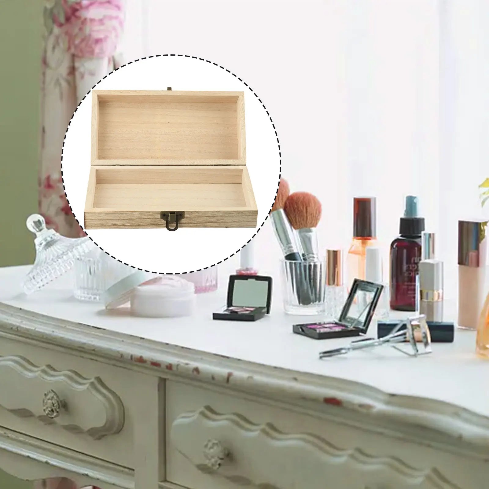 20*10*6 Cm Rectangular Durable Wooden Storage Box Retro Jewelry Box Gift Box Desktop Organizer Clamshell Container
