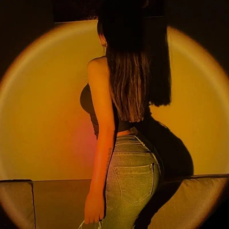 Kerokuru USB Sunset Light Lamp Self Photography Light LED Rainbow Neon Night Light Projector Photography Wall Atmosphere Light