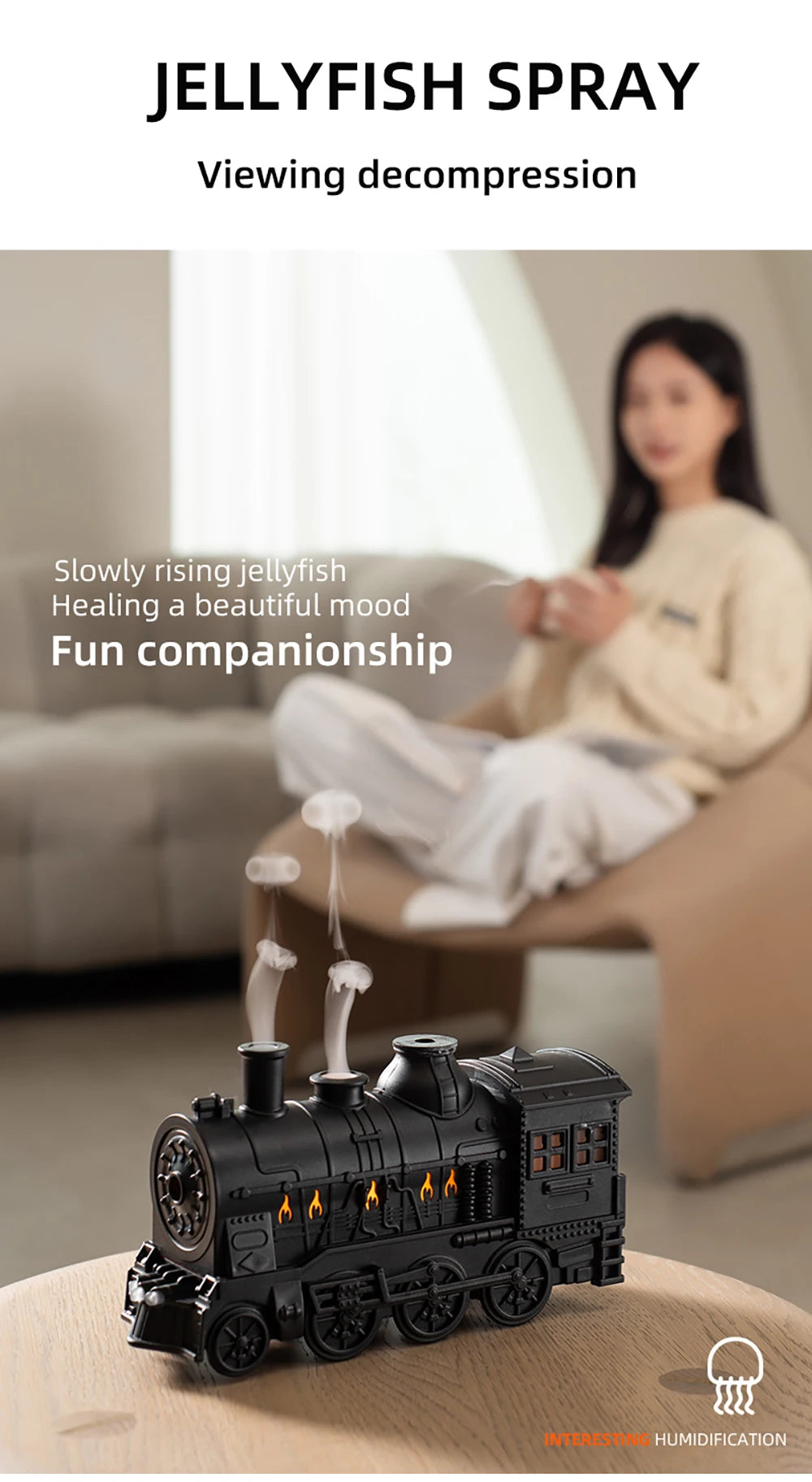 Train Air Humidifier Ultrasonic Aromatherapy Diffusers Mist Maker Fragrance Essential Oil Aroma Difusor Remote control