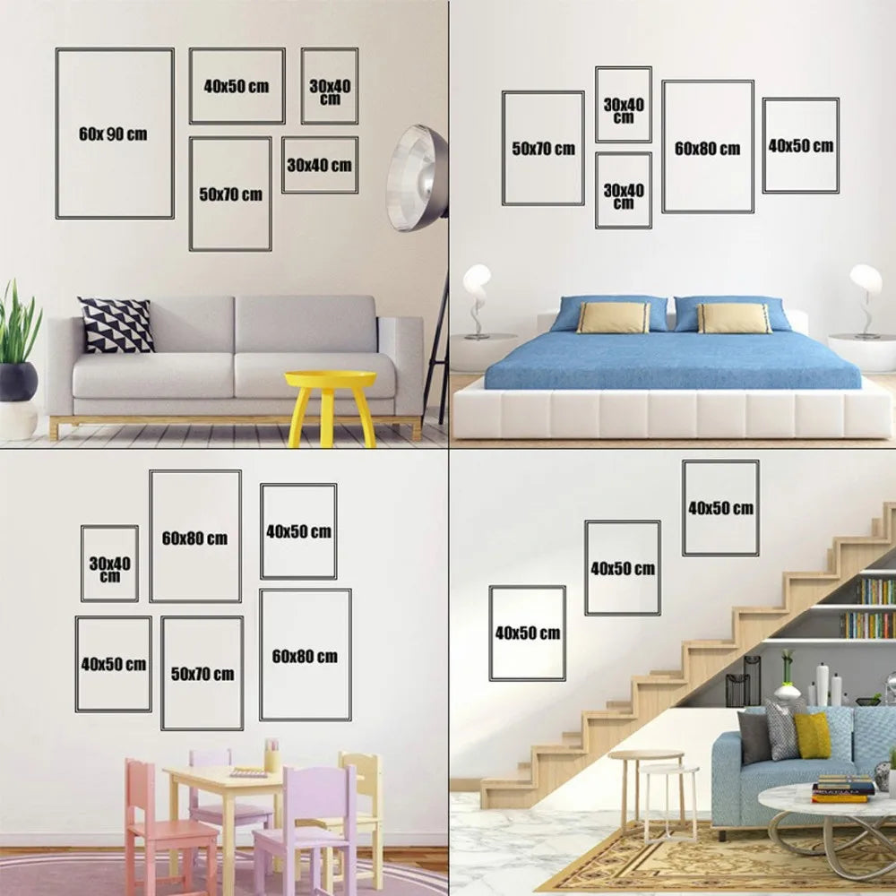 Boho Light Colour Block Canvas Painting Nordic Minimalist Lines Wall Art People Leaves Wall Art Home Living Room Decoration