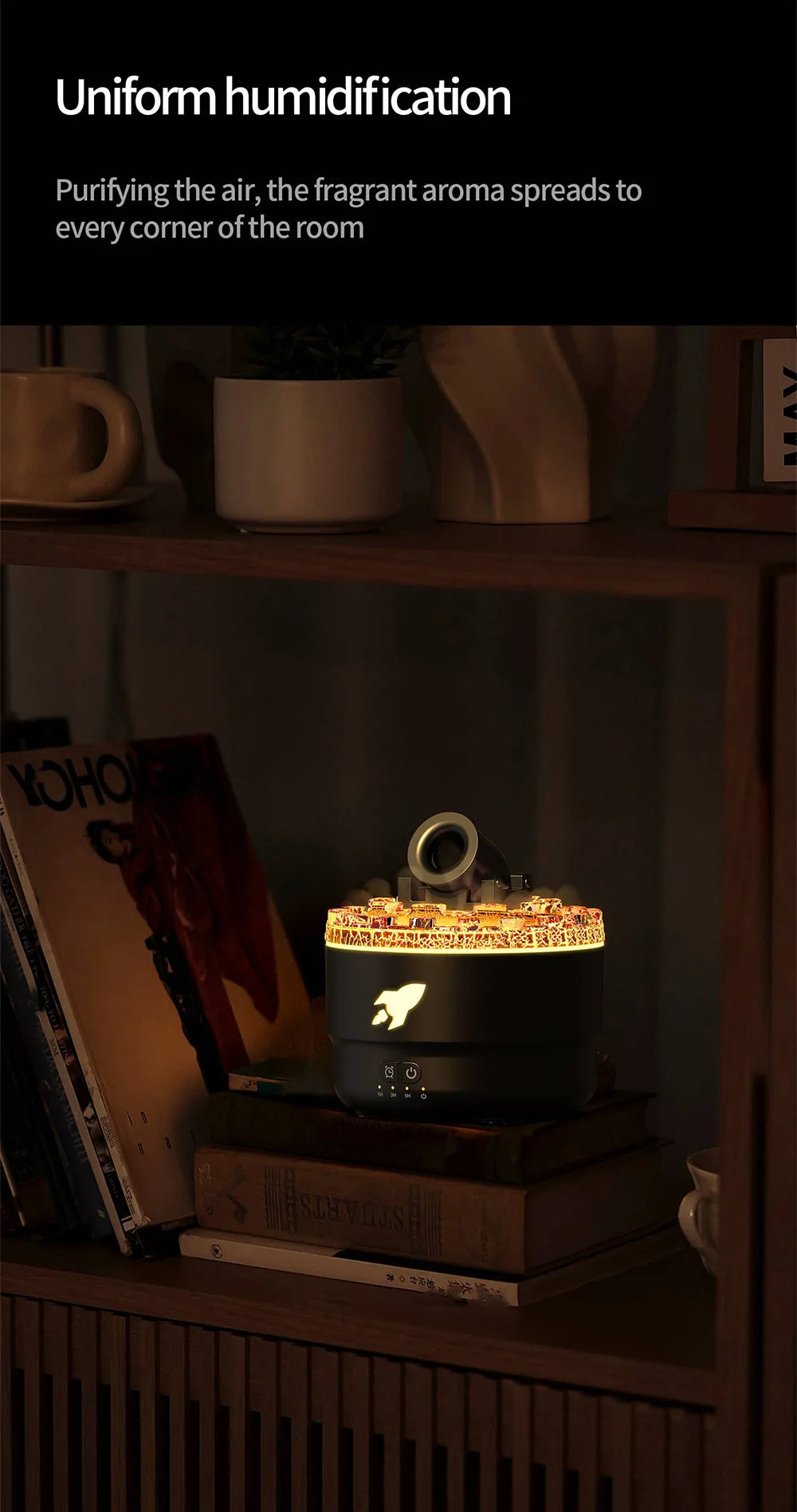 Cannon Aromatherapy Diffuser Jellyfish Spray Air Humidifier 7Colour Gradient Night Light Ultrasound Essential Oil Arome Diffuser