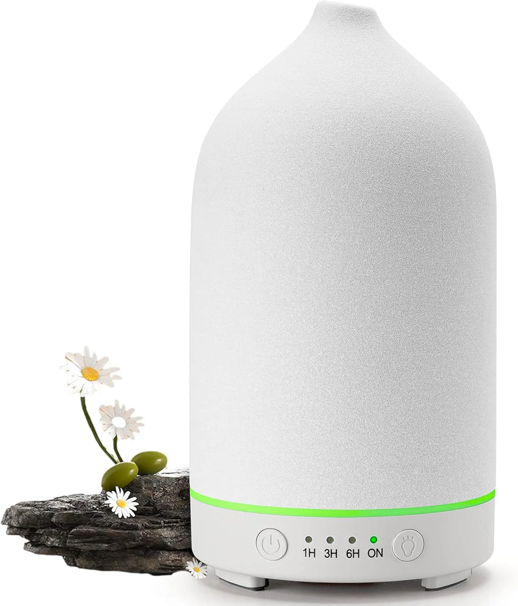 Ceramic Aroma Diffuser Automatic Small Humidifier Hotel Air Fresh Essential Oil Timing Colorful Lights Diffuser