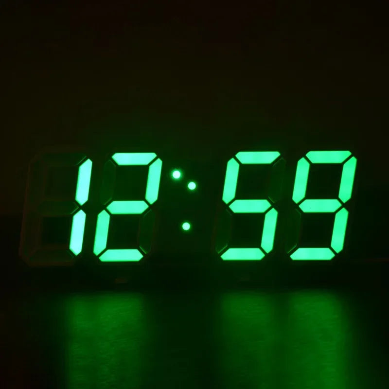 LED Clock Bedroom Home for You Adjustable Digital Wall Clock Hair Accessories Living Room Night Light Mode 3D Decor Decorate