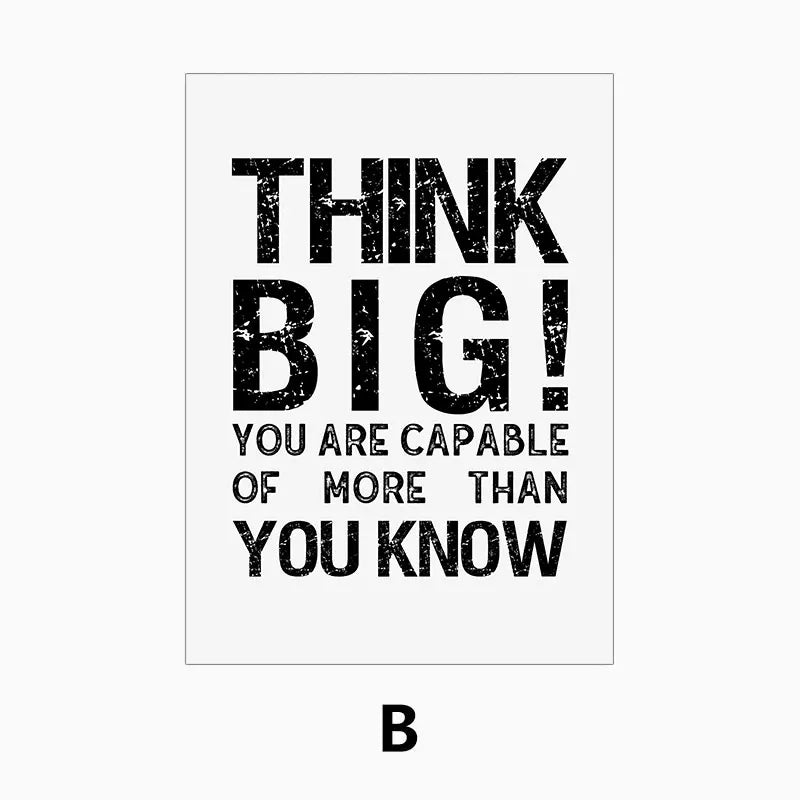 Black White Inspirational Quotes Canvas Art Poster Print Modern Nordic Wall Decorative Picture for Living Room Office Home Decor