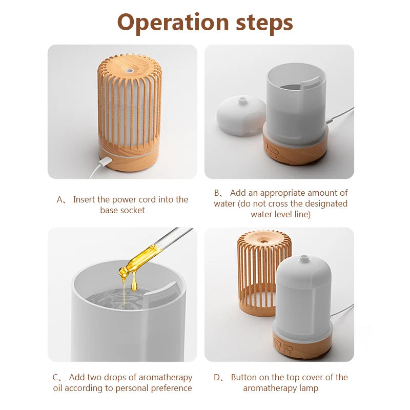 150ml Ultrasonic Aroma Diffuser USB Air Humidifier 7-color Night Light Essential Oil umidificador For Home Office Car Sprayer 1p