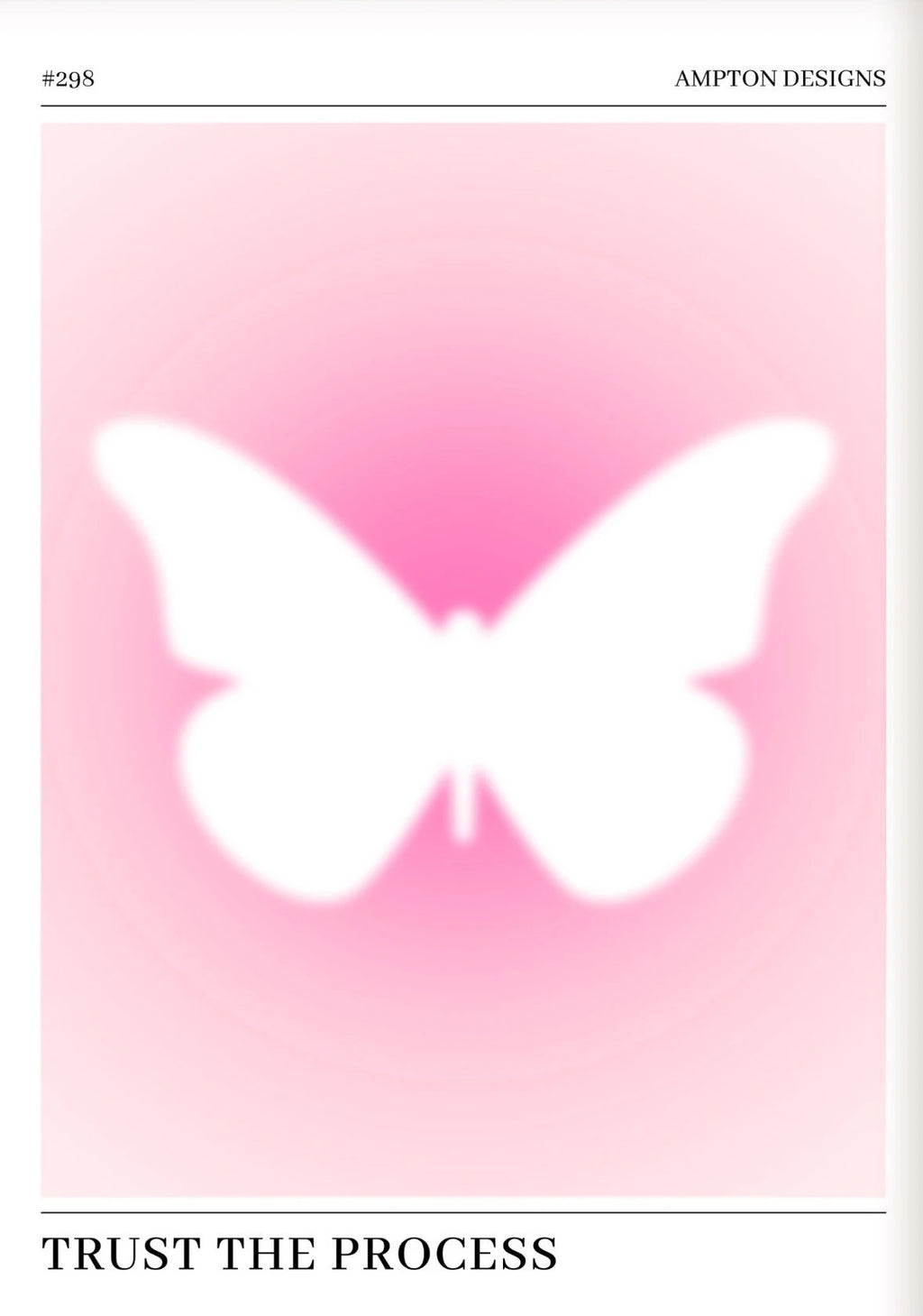 Pink Aura Affirmation Love Circle Butterfly Poster Print Canvas Art Pictures Home for Bedroom Wall Decor Frameless Painting