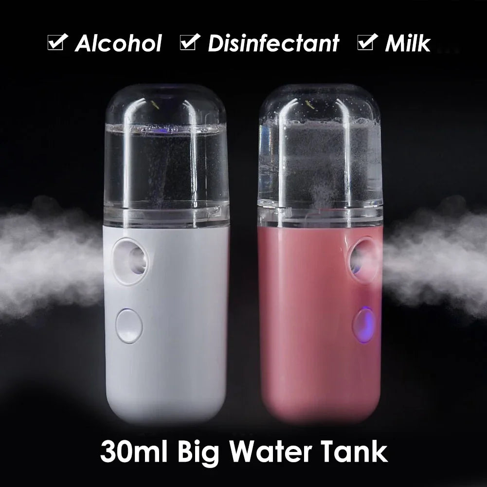 Small Air Humidifiers Personal Facial Sprayer Humidifier Atomizer 30ml Bedroom Mist Cooler Chargeable Rain Cloud Humidifier Home