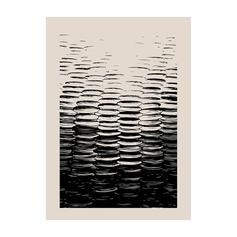 Abstract Shapes and Lines Canvas Paintings Retro Geometric Lines Poster and Print Minimal Art Wall Art Picture for Home Decor