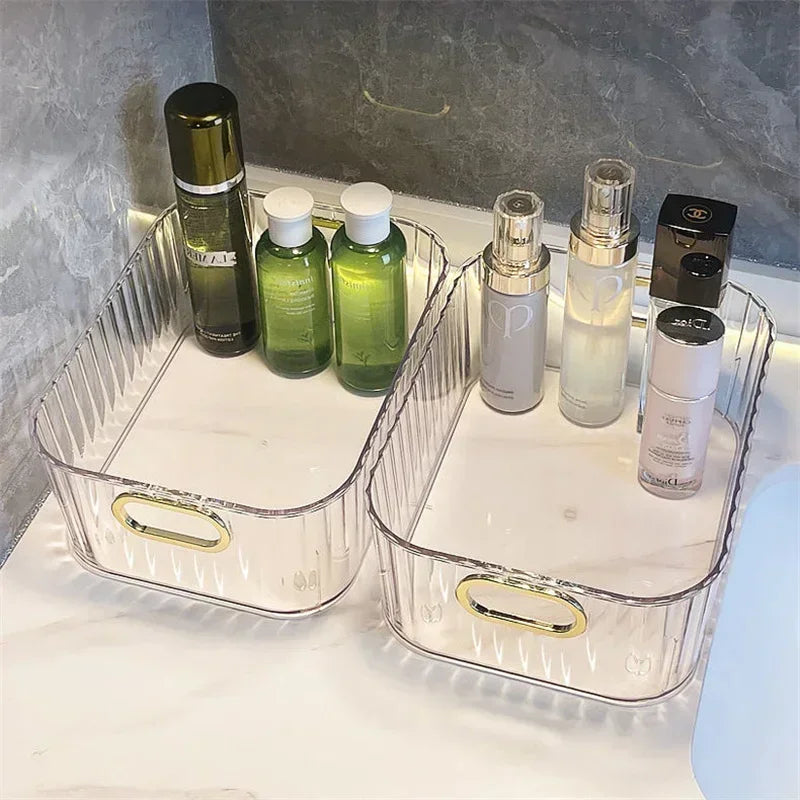 Rectangular Desktop Cosmetic Green Drawer Stackable Storage Box Acrylic Rack Sundries Snack Makeup Practical Storage Basket
