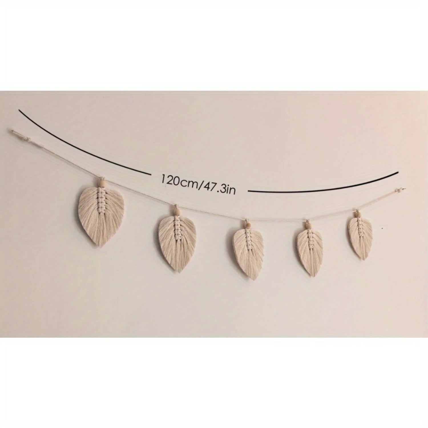 1pc Exquisite Macrame Leaf Wall Hanging Tapestry - Hand-Woven,  Chic Decor, Modern Art, Nature-Inspired, Fabric , No Feathe