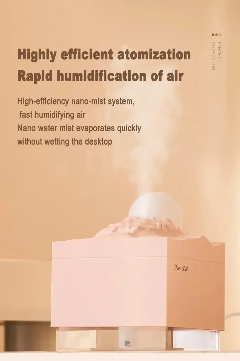 Scent Diffuser Cool Mist Humidifier with LED Moon Lamp, Essential Oil Aroma Diffuser and Night Light for Home and Office
