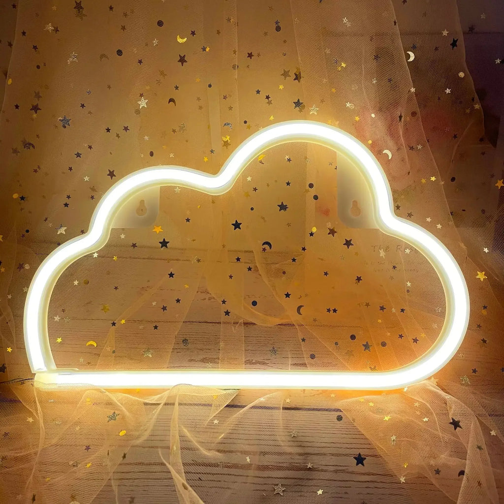 Cloud Lightning LED Neon Sign Night Light Battery/USB Operated for Children's Room Party Home Bar Lamp Gift Decoration