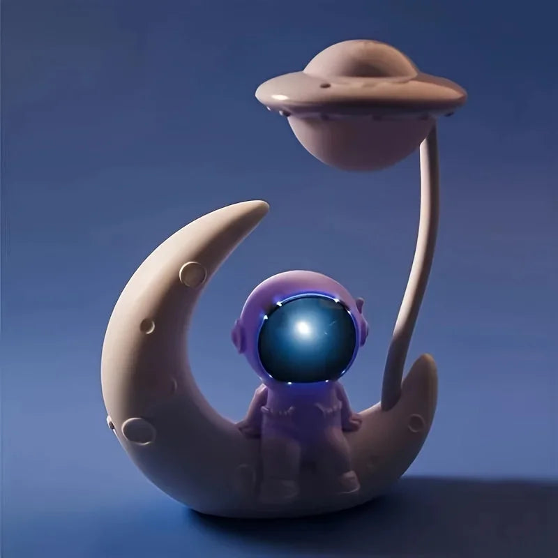 Creative Moon Astronaut Nightlight, LED Small Desk Lamp For Bedroom Decoration, Christmas Gift  neon sign  night light