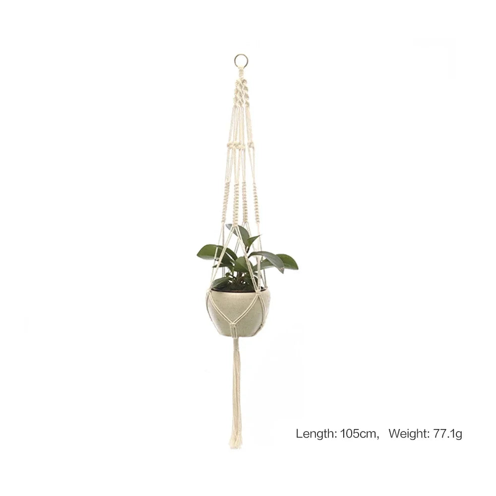 Hanging Plant Handmade Macrame Plant Hanger Flower Pot Planter Hanger Wall Decor Courtyard Garden Hanging Planter Hanging Basket