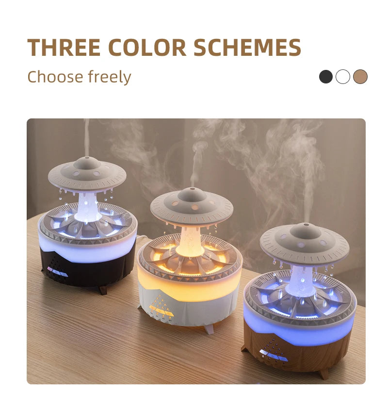 350ml Aroma Air Humidifier Mini Usb Remote Control Raindrop Colorful Light Aromatherapy Room Rain Cloud Aroma Oil  Diffuser