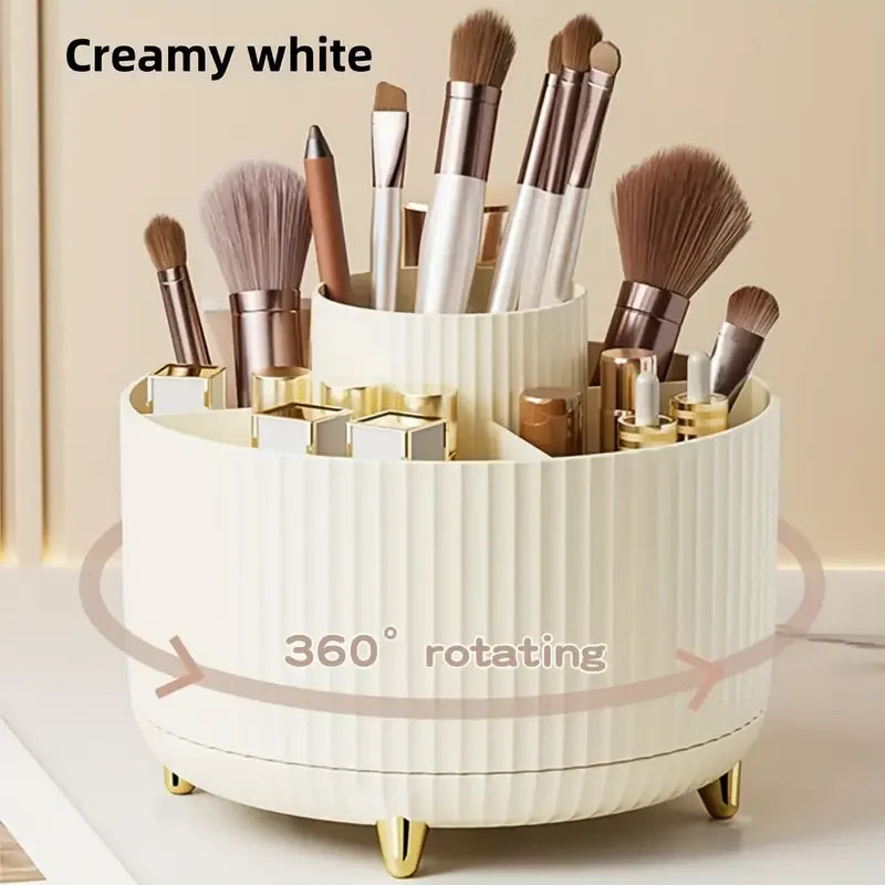 360 Rotating Makeup Holder Desktop Cosmetic Storage Box Organizer Large Capacity For Portable Lipstick Makeup Brush Pen Holder