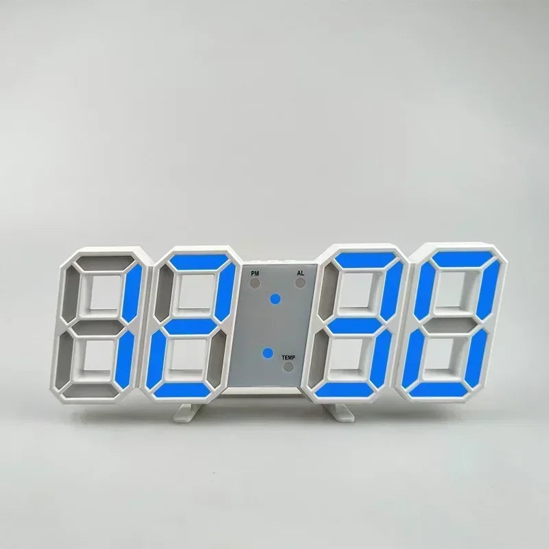 "Modern 3D LED Digital Wall Clock - Stylish Multifunctional Home Decor with USB Power, Perfect for European Interiors"