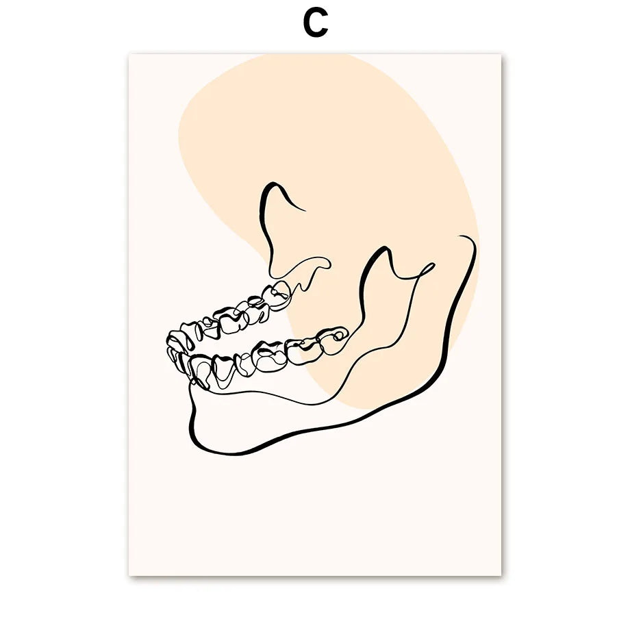 Abstract Line Teeth Oral Health Modern Wall Art Canvas Painting Nordic Posters And Prints Wall Pictures For Dental Clinic Decor
