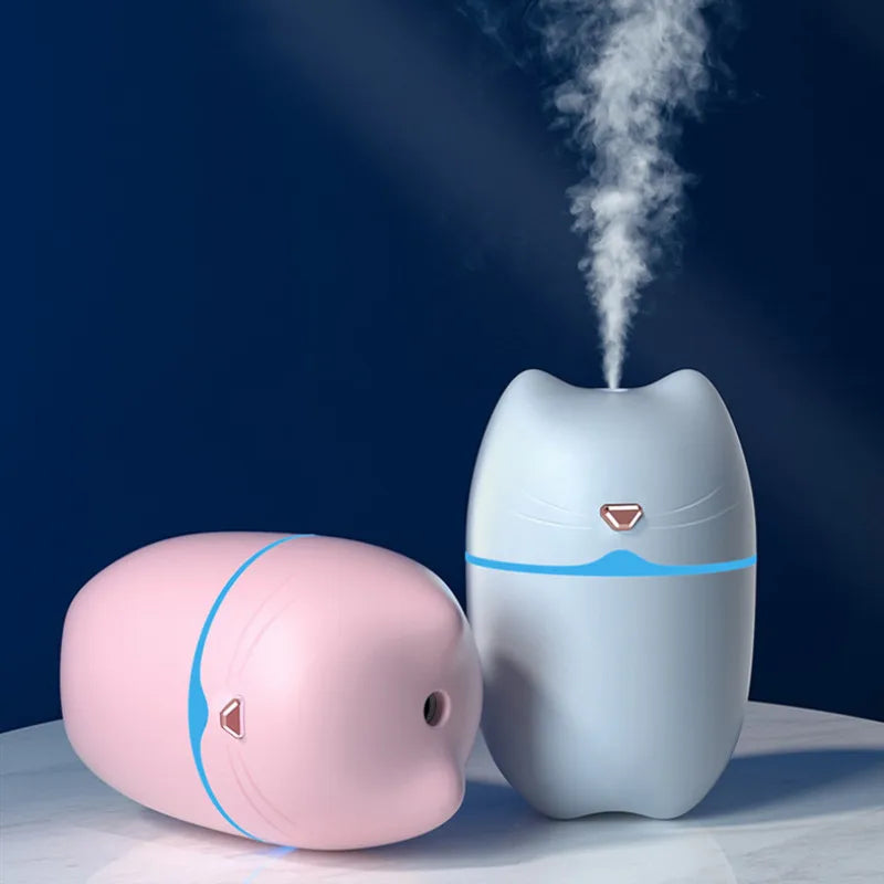 hot sale 3 in 1 Cute Cat Air Humidifier Diffuser USB Mist Maker Mini Humidificador with night light