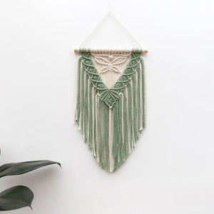 Macrame Wall Hanging Boho Art Wall Decor Wooden Bead Bedroom Nursery Apartment Home Decoration Gift for Girls Birthday Christmas