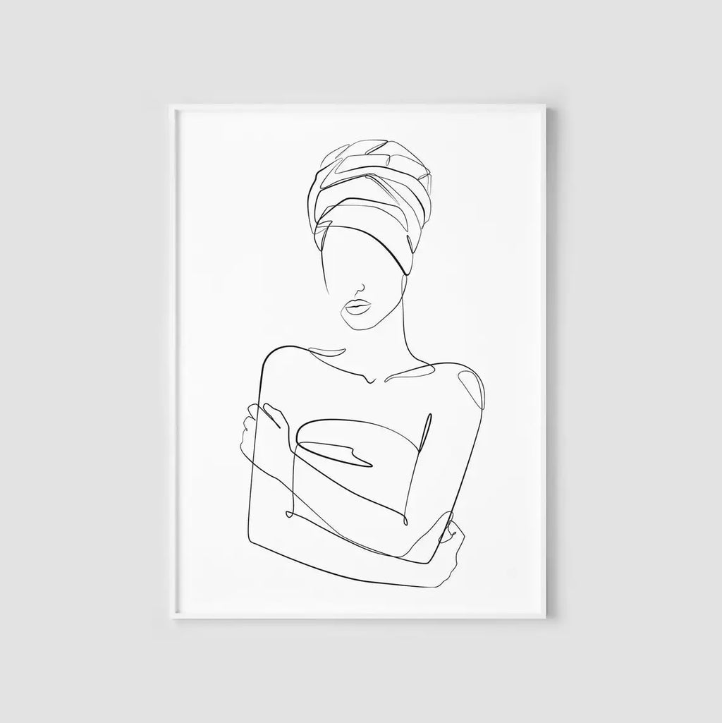 Scandinavian Minimalist Wall Art Woman Single Line Painting Abstract Line HD Canvas Poster Prints Home Bedroom Living Room Decor