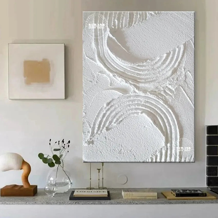 Conceptual White Line Abstract Canvas Painting Living Room Modern Wall Art Home Decoration Painting Frameless Painting